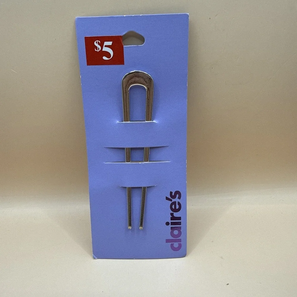 Claire's Silver Tone Metal Hair Pin U-shaped Pic